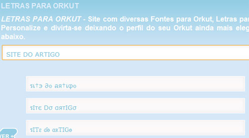 FONTES PARA ORKUT - LETRAS PERSONALIZADAS